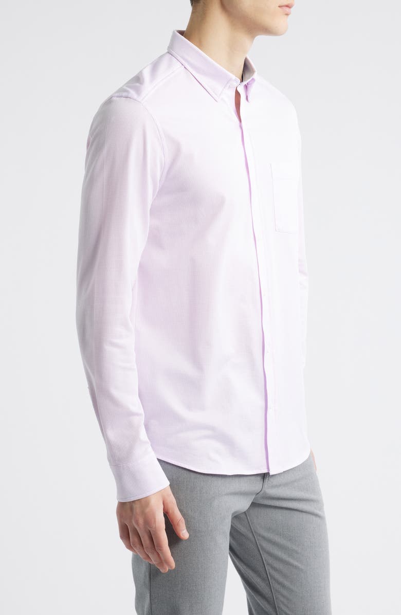 Johnston & Murphy XC Flex Pin Check Button-Up Shirt, Alternate, color, Pink