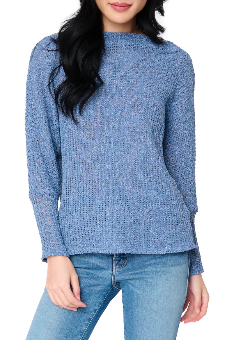 Marled Slouchy Sweater, Main, color, DENIM