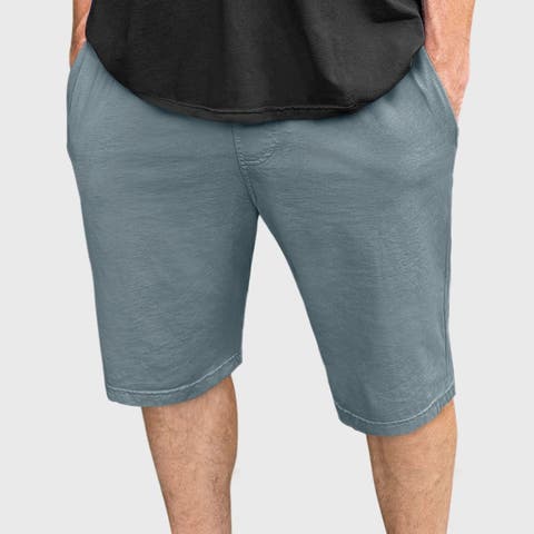 Mens Super-Soft 100% Cotton UPF 50+ Athletic Workout Shorts w/Pockets