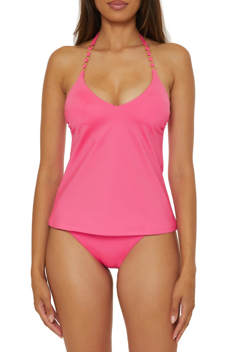 Trina Turk Monaco Ring Tankini Top, Main, color, Point Pink