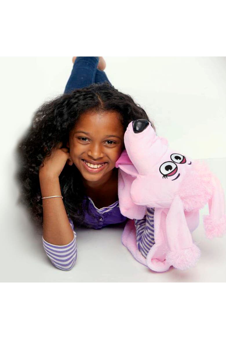 Poodle Pink 2 In 1 Plush Puppet & Blanket, Alternate, color, Multicolored
