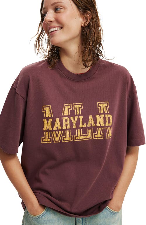 Cotton On The Premium Boxy Graphic Tee In Maryland Cherry Varnish