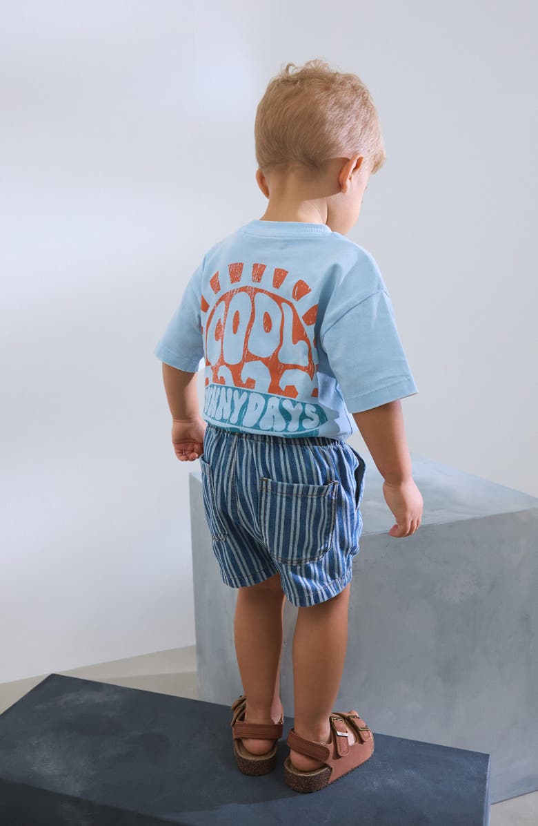 NEXT Kids' Stripe Drawstring Denim Shorts, Alternate, color, 