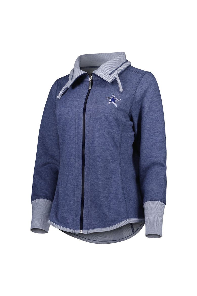 Women's Tommy Bahama Heathered Navy Dallas Cowboys Sport Sun Fade Full-Zip Sweatshirt, Alternate, color, Heather Navy