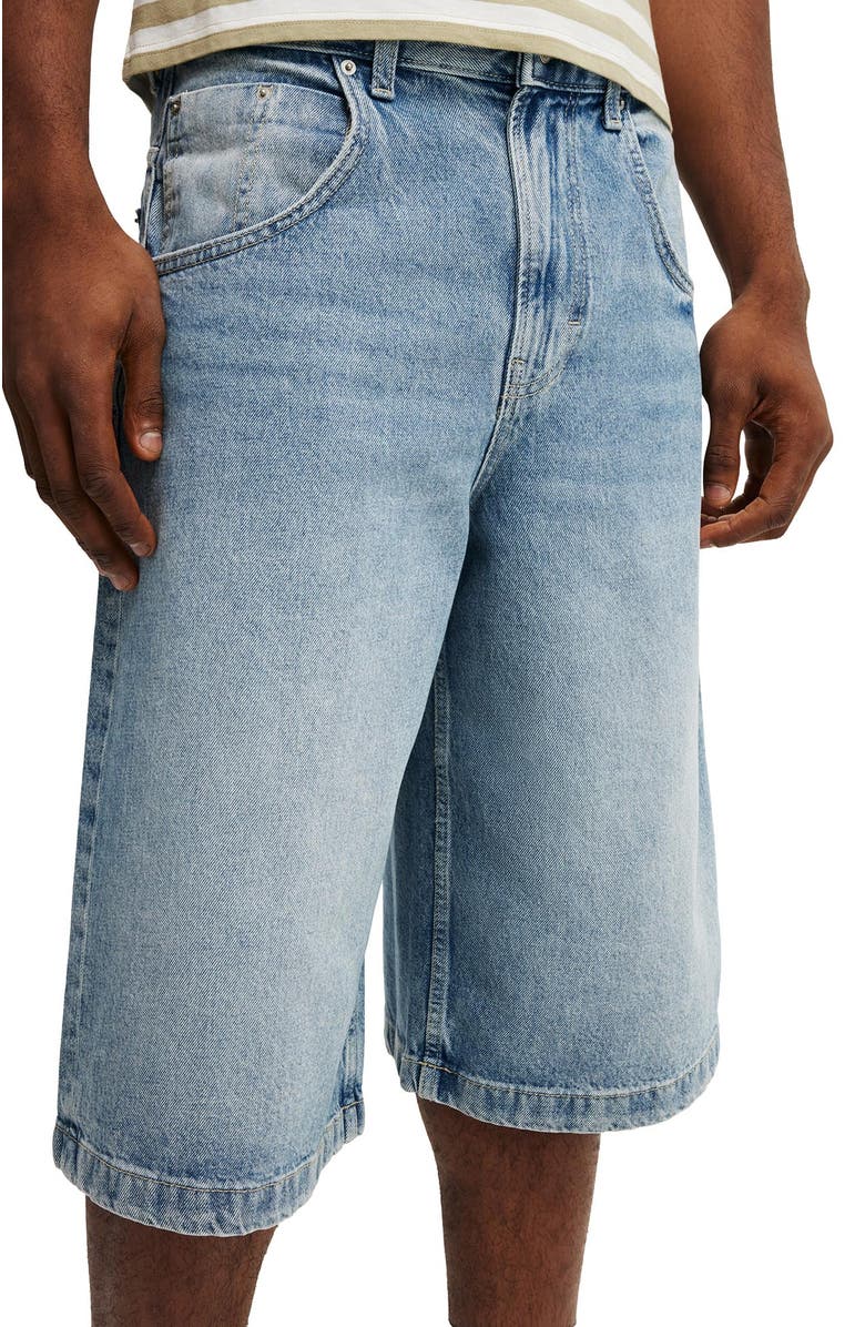 Cotton On Men's Y2k Super Baggy Jort, Alternate, color, Solace Blue