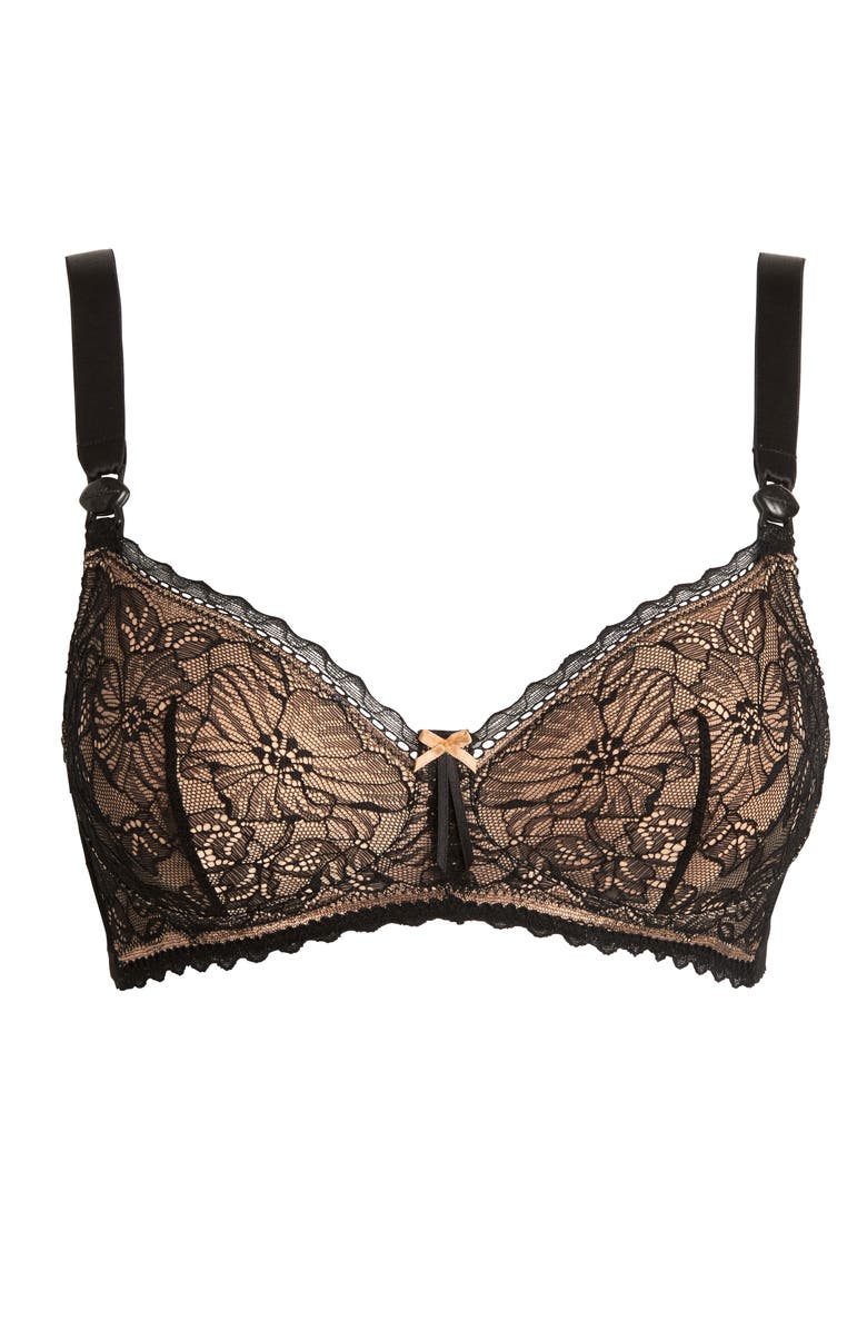 Cache Coeur Iris Maternity and nursing bra, Alternate, color, Black