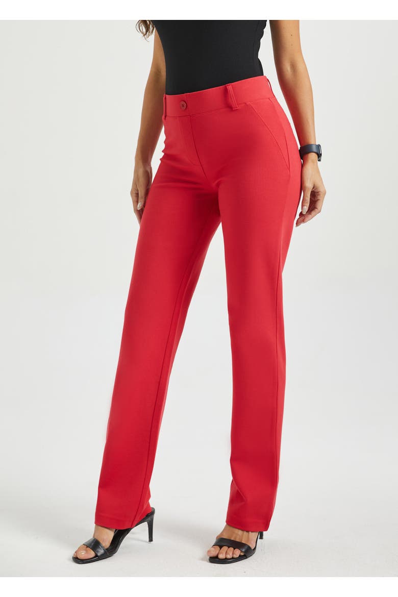 Classic DPYP Dress Pant Yoga Pants Straight Leg, Main, color, Red