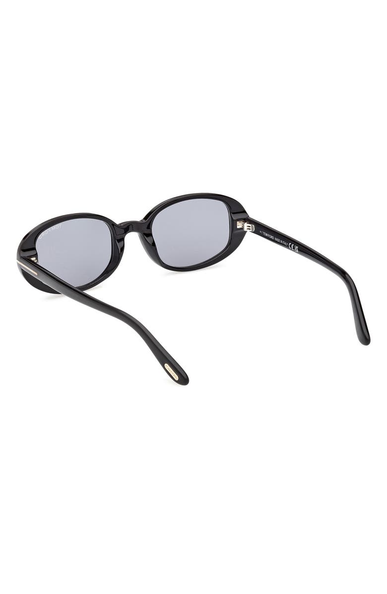 TOM FORD 49mm Small Iggy Oval Sunglasses, Alternate, color, Shiny Black / Smoke Lens