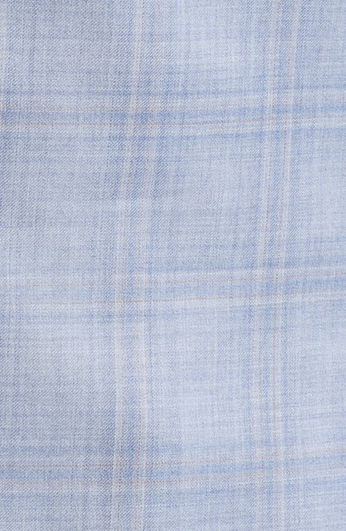 Emporio Armani Pale Blue Plaid Wool Sport Coat In Light Blue
