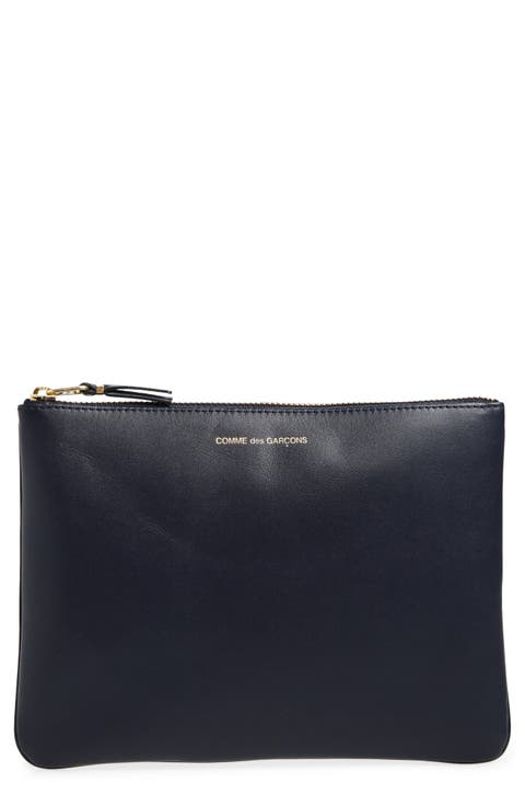 Medium Classic Leather Zip-Up Pouch