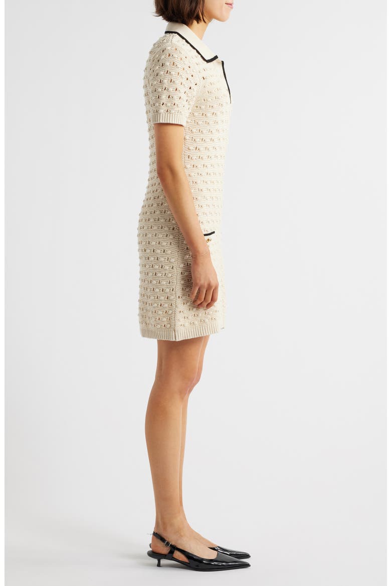 The Bauble Open Stitch Mini Sweater Dress, Alternate, color, CREAM