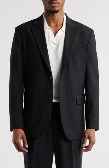 Open Edit Slim Fit Solid Stretch Suit Jacket In Black