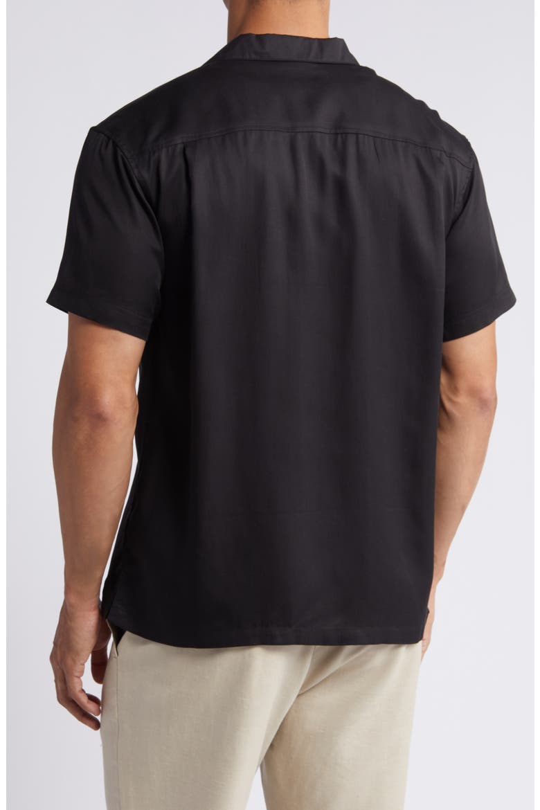 Yin & Yan Short Sleeve Button-Up Camp Shirt, Alternate, color, BLACK