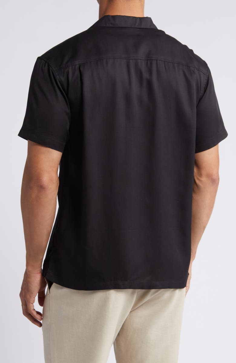 Boardies Yin & Yan Short Sleeve Button-Up Camp Shirt, Alternate, color, Black