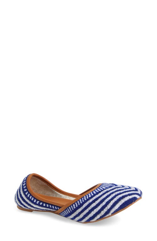 Fuchsia Woven Ballet Flat In Blue