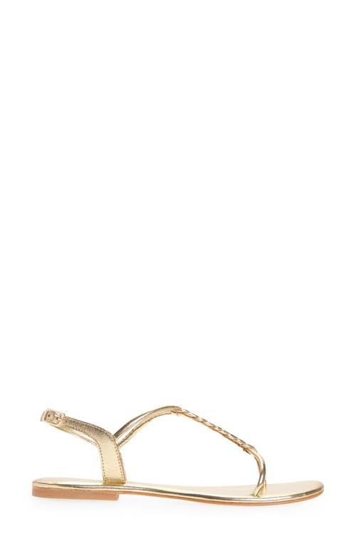 Jeffrey Campbell Roped In Flat Sandal In Light Gold