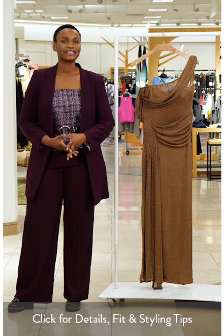 Drape Metallic One-Shoulder Gown video