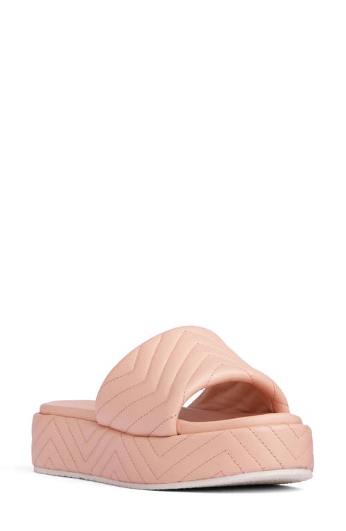 Beautiisoles Deedee Platform Slide Sandal In Light Pink
