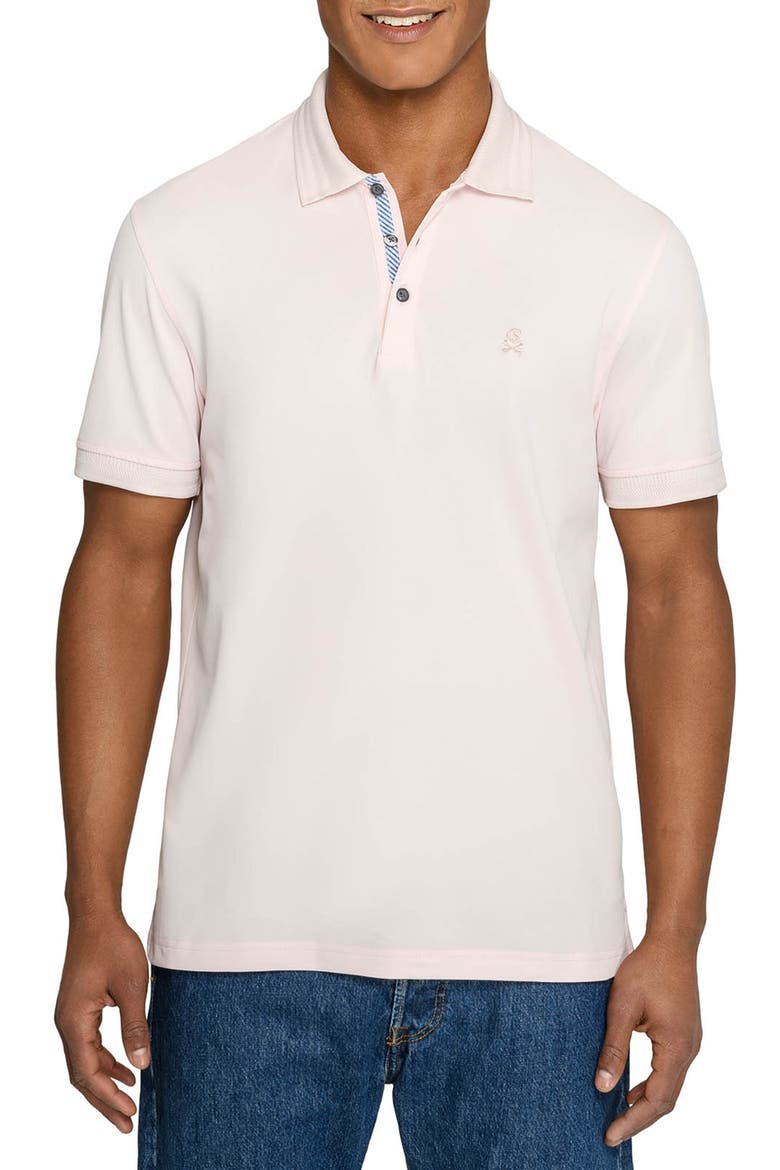 Slim Fit Short Sleeve Solid Polo, Main, color, PINK