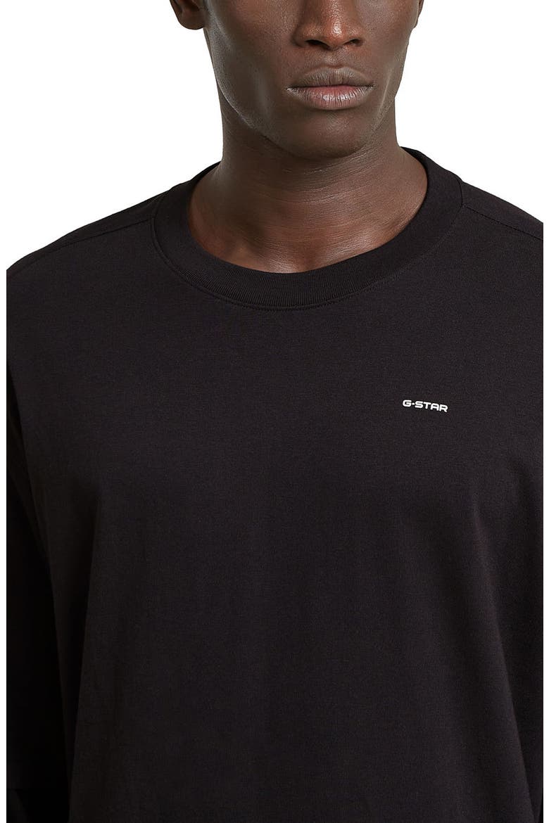 Double Sleeve Relaxed Organic Cotton T-Shirt, Alternate, color, DARK BLACK