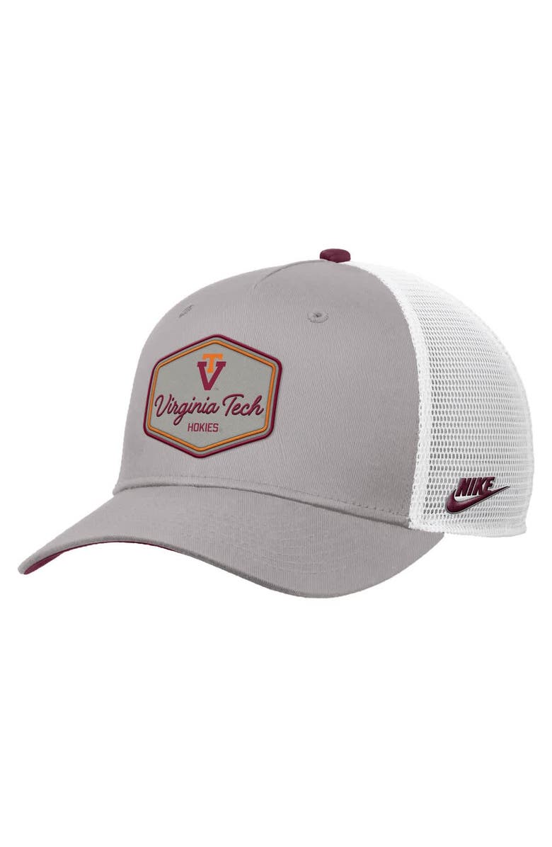 Nike Men's Nike Pewter Virginia Tech Hokies Rise Vintage Adjustable Trucker Hat, Main, color, 