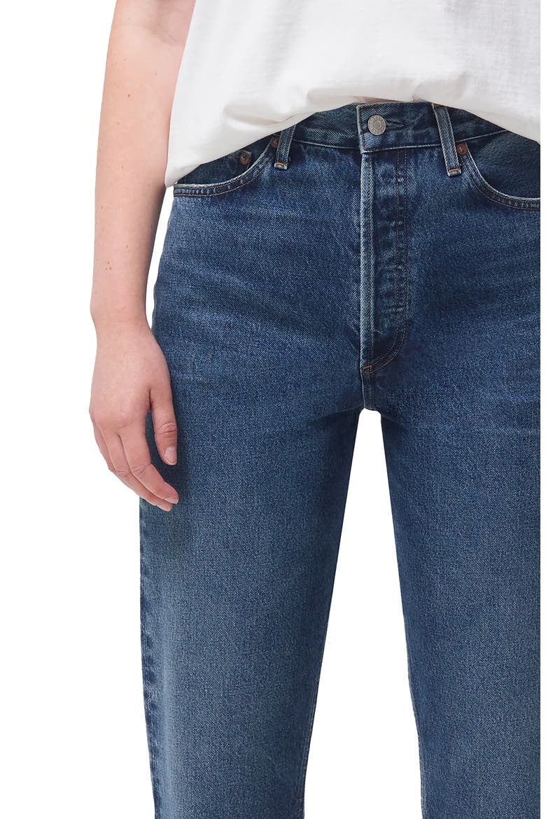 '90s Pinch High Waist Straight Leg Organic Cotton Baggy Jeans, Alternate, color, RANGE DARK RED