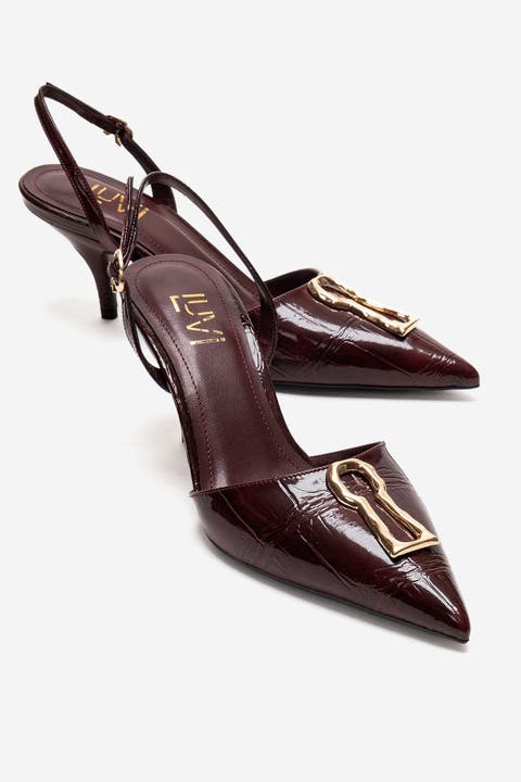 Yvella Buckle Pointed Toe Stiletto Pump