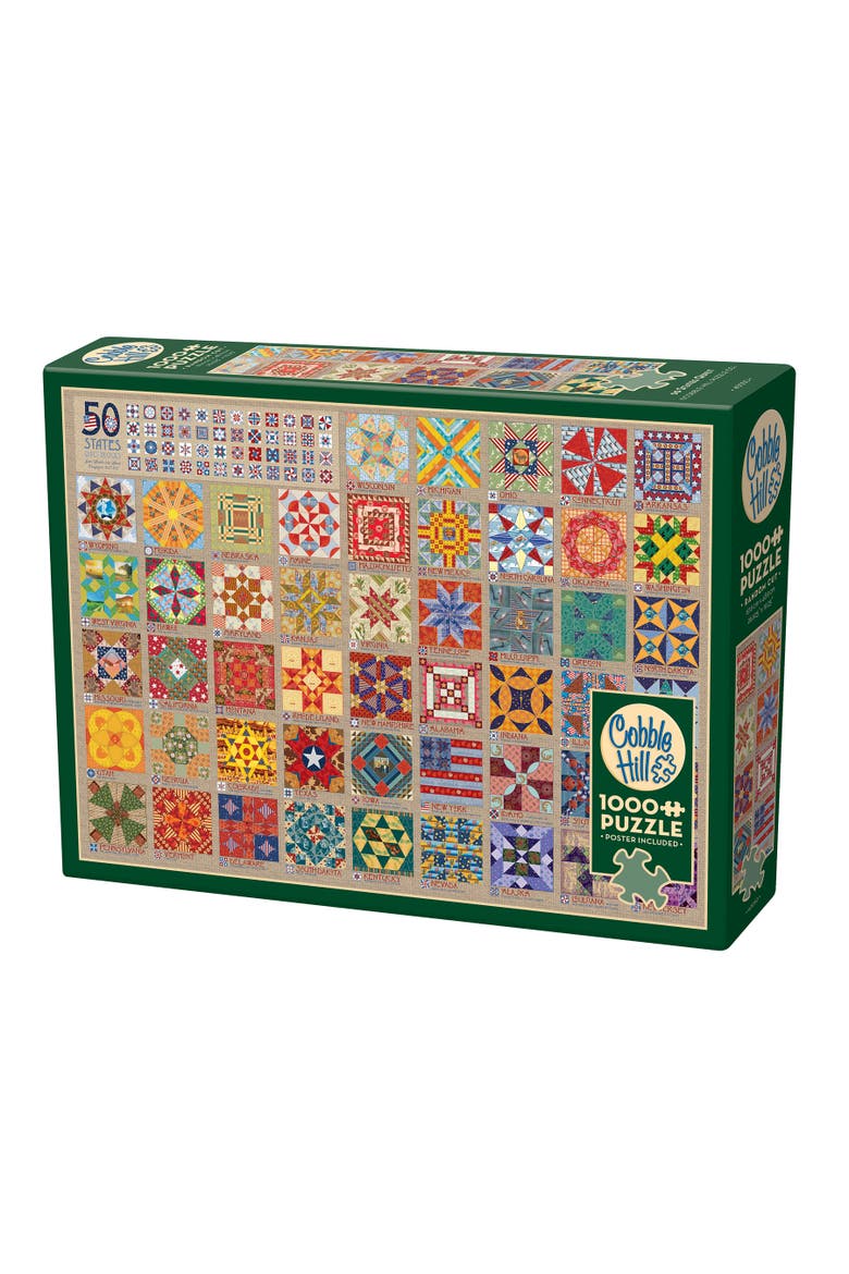 50 States Quilt Blocks 1000 Piece Puzzle, Main, color, Multicolored