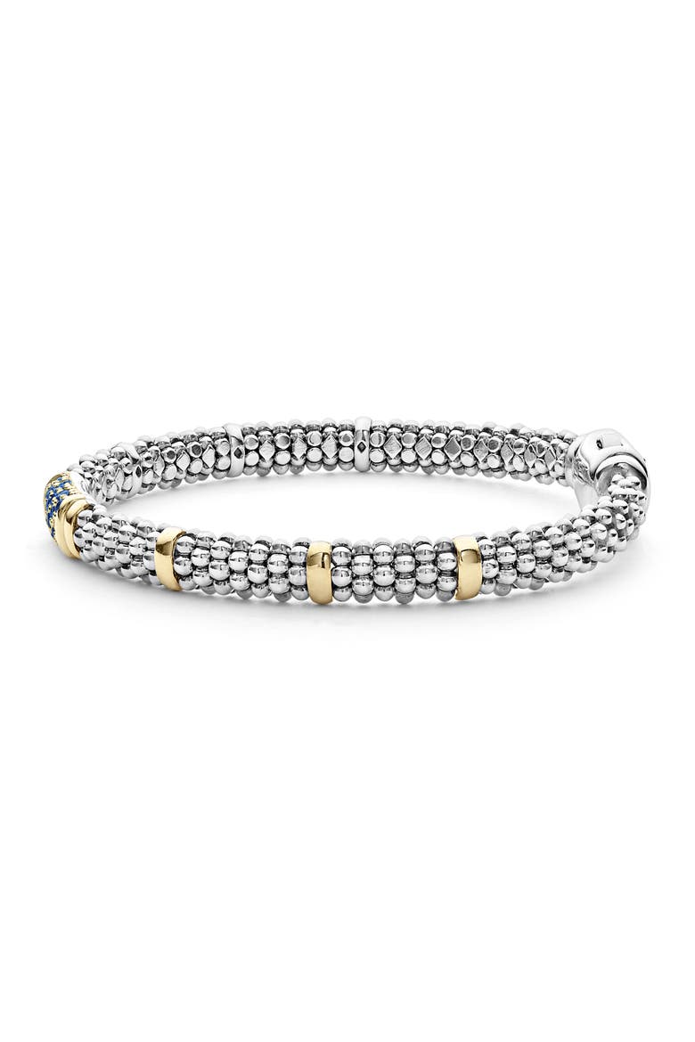 Blue Sapphire Caviar Bead Bracelet, Alternate, color, SILVER GOLD BLUE SAPPHIRE