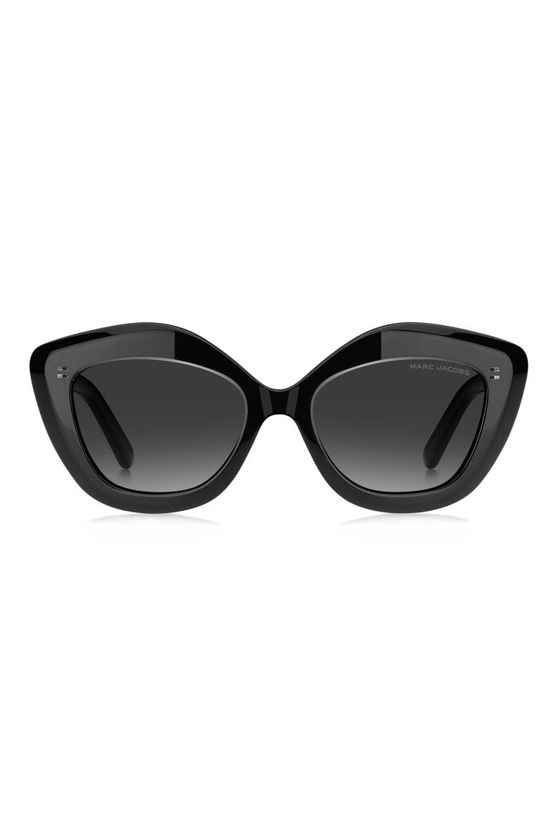 52mm Cat Eye Sunglasses, Main, color, CRYSTAL BLACK/ DARK GREY
