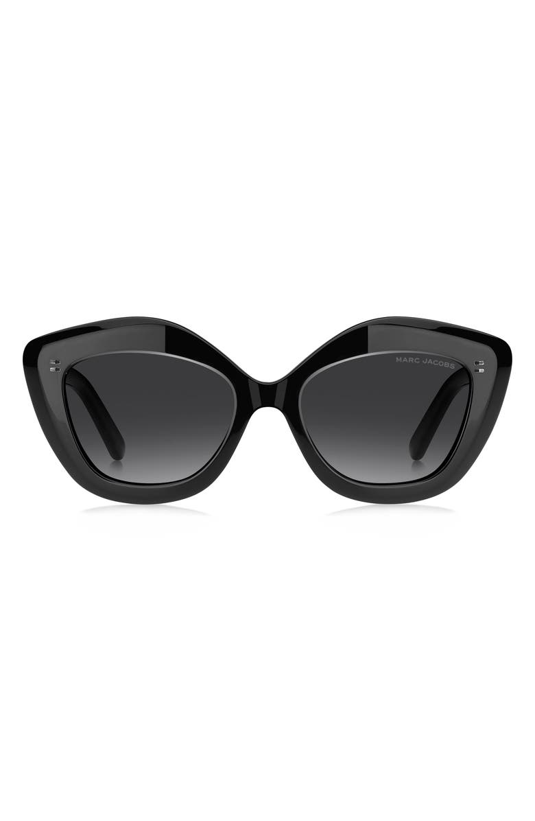 Marc Jacobs 52mm Cat Eye Sunglasses, Main, color, Crystal Black/ Dark Grey
