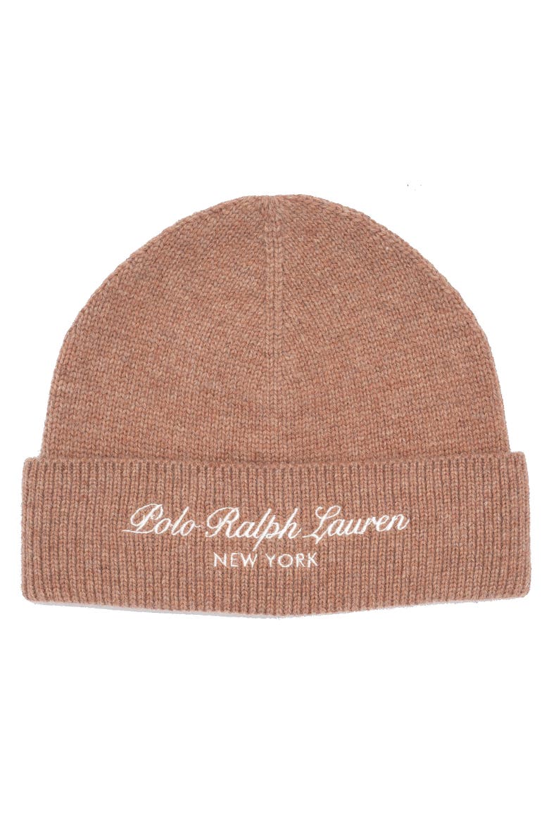 Polo Script Beanie, Main, color, Classic Camel