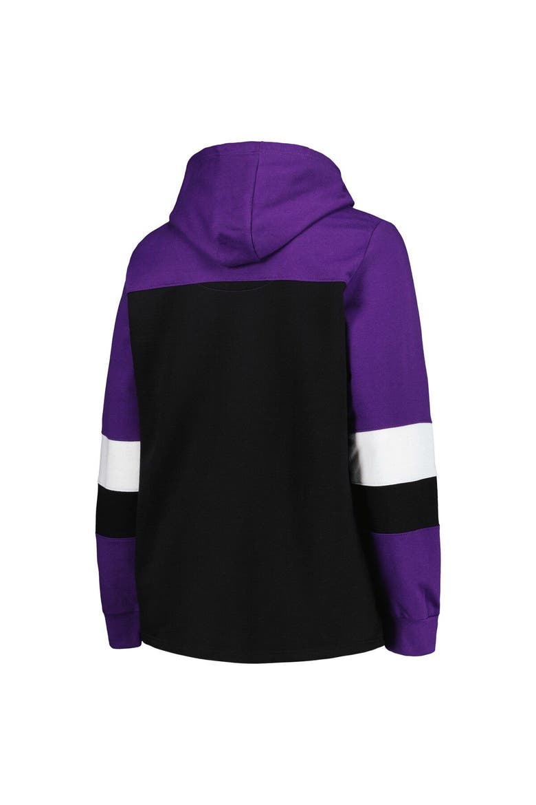Women's Black Colorado Rockies Plus Size Colorblock Pullover Hoodie, Alternate, color, Black