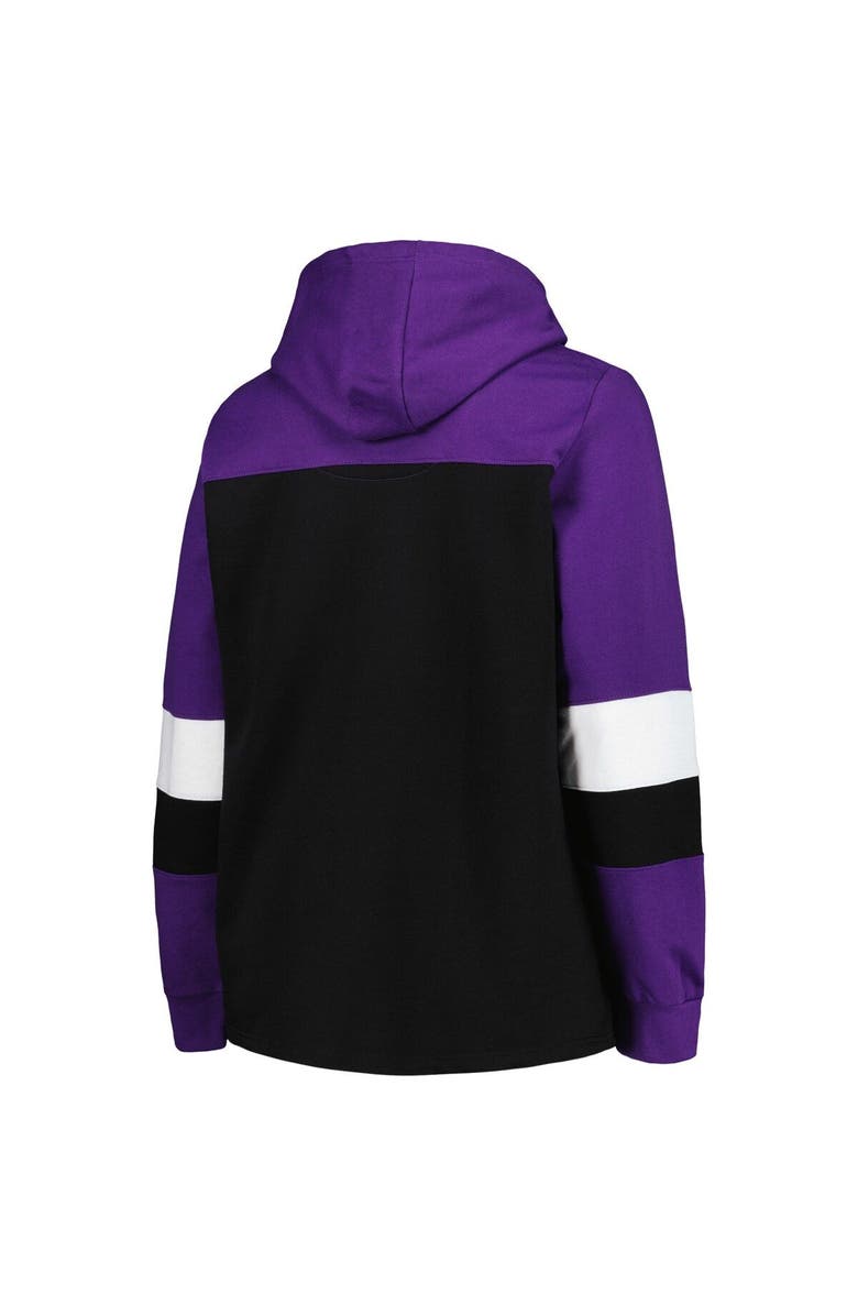 PROFILE Women's Black Colorado Rockies Plus Size Colorblock Pullover Hoodie, Alternate, color,