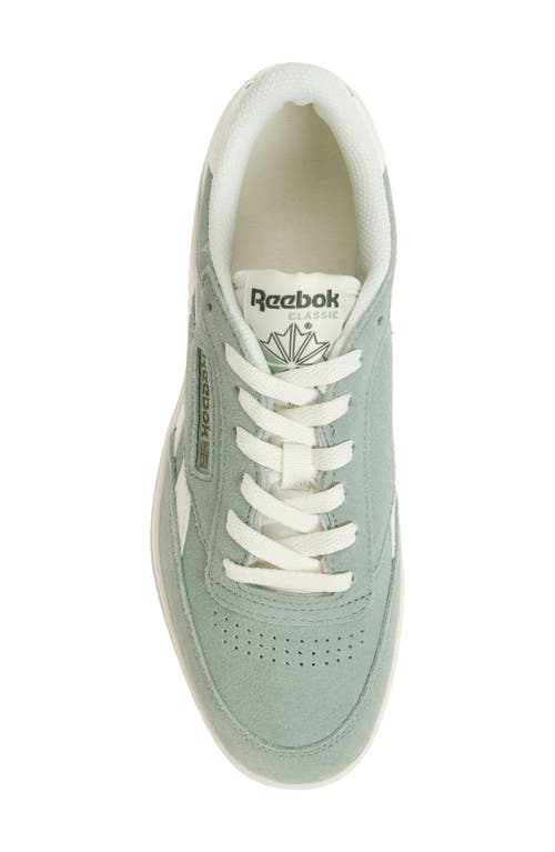Reebok Club C Double Platform Sneaker In Hybrid Green/chalk/chalk