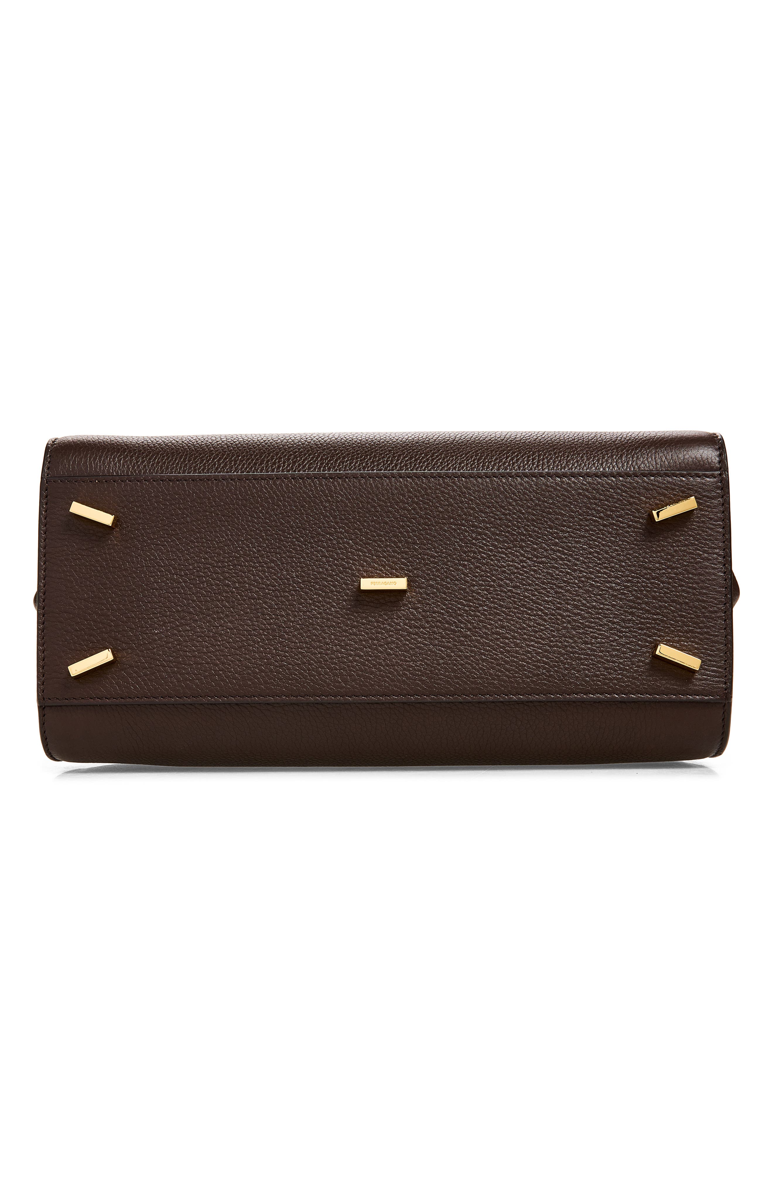 FERRAGAMO Small The Studio Soft Leather Top Handle Bag, Alternate, color, Testa Di Moro