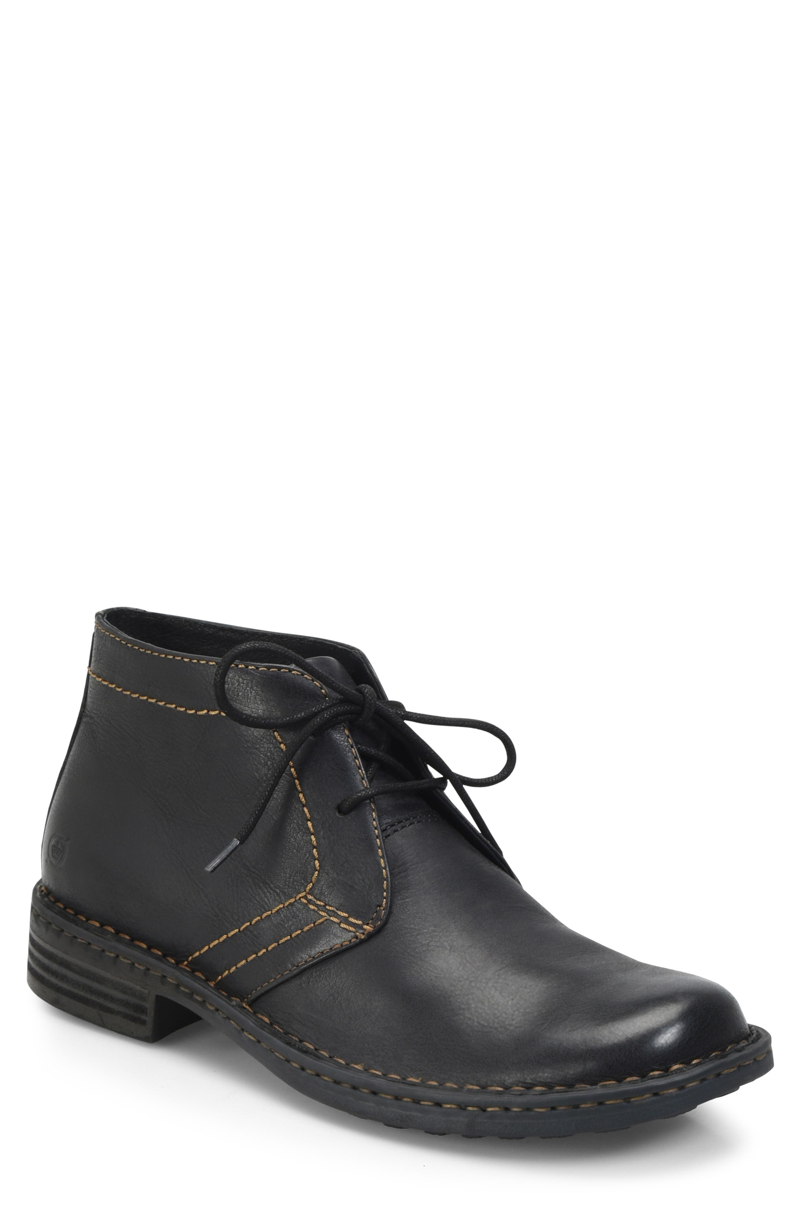 Børn 'Harrison' Chukka Boot, Main, color, Black Leather
