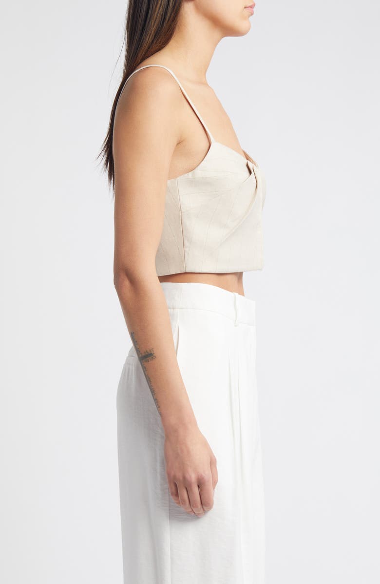 MANGO Gina Pleated Corset Top, Alternate, color, Light Beige