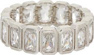 Juvell Emerald Cut White Topaz Eternity Ring