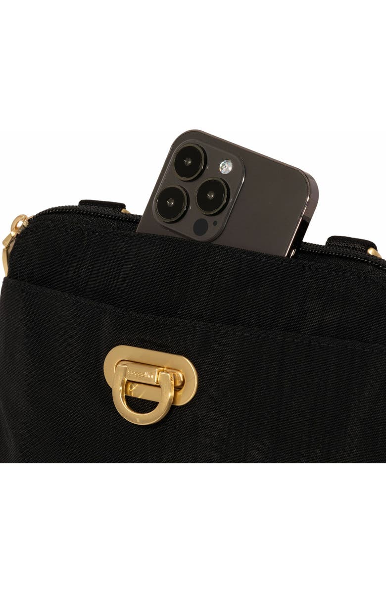 BAGGALLINI Coastal Flip Lock Mini Crossbody, Alternate, color, Black With Gold Hardware