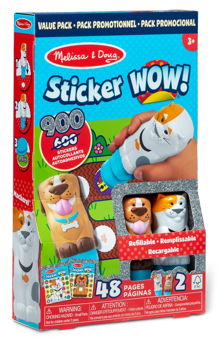 Melissa & Doug Cat & Dog Sticker Wow Set, Main, color, 