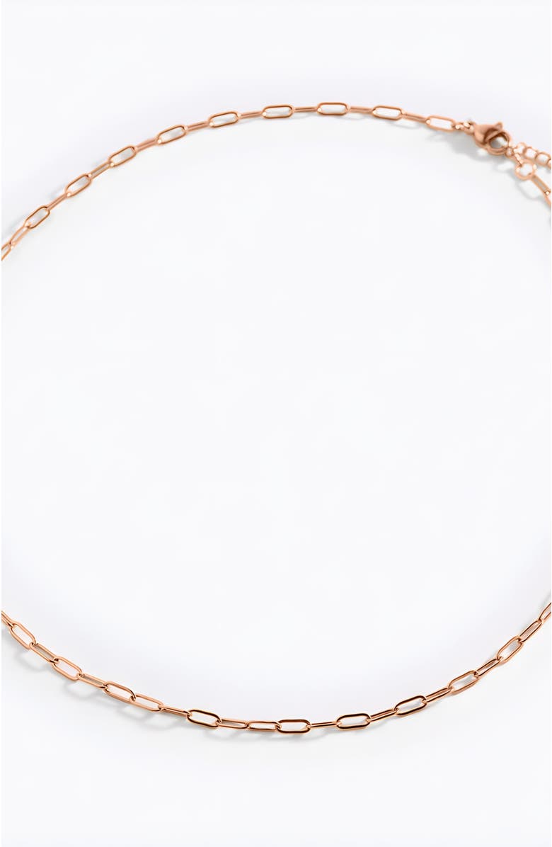 Mint & Lily Thin Paperclip Necklace, Alternate, color, 18K Rose Gold Plated