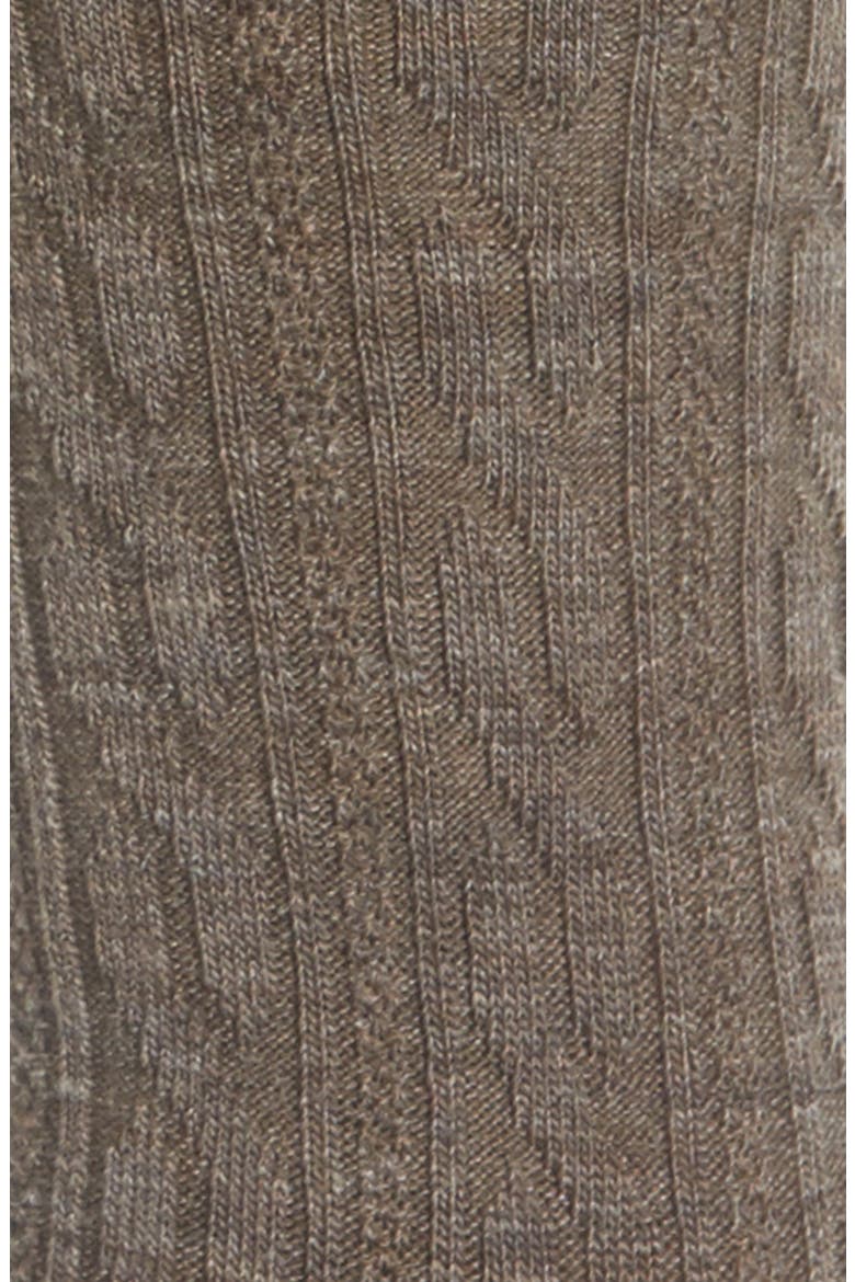 Cable Socks, Alternate, color, TAUPE HEATHER
