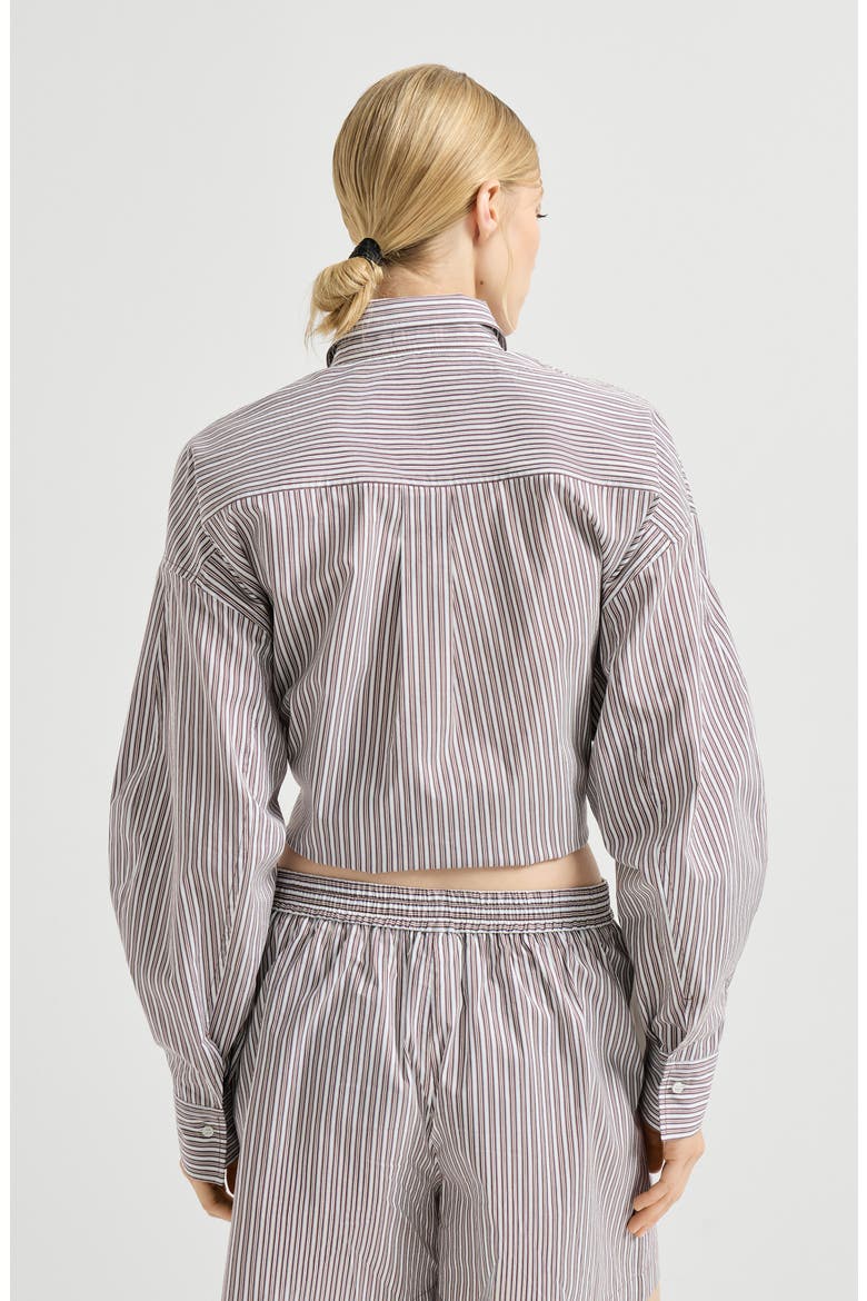 Striped poplin shirt, Alternate, color, Bordeaux