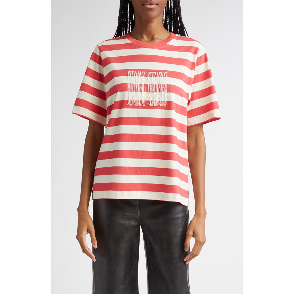Stand Studio Hallie Organic Cotton Oversize Graphic T-shirt In Neutral