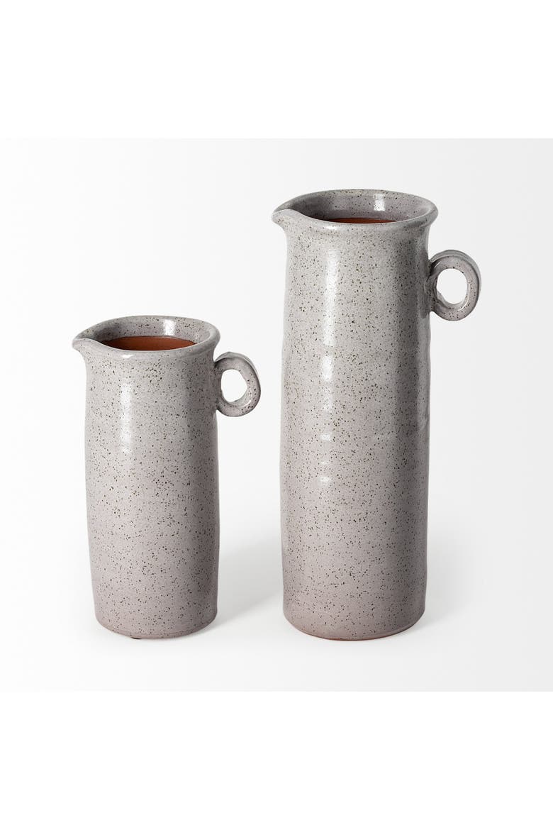 Frieda Freckled Ceramic Jug, Alternate, color, Grey