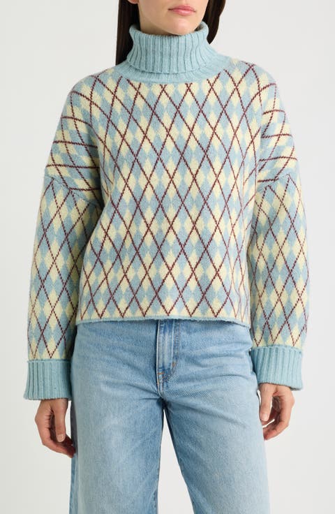 Pattern Turtleneck Sweater