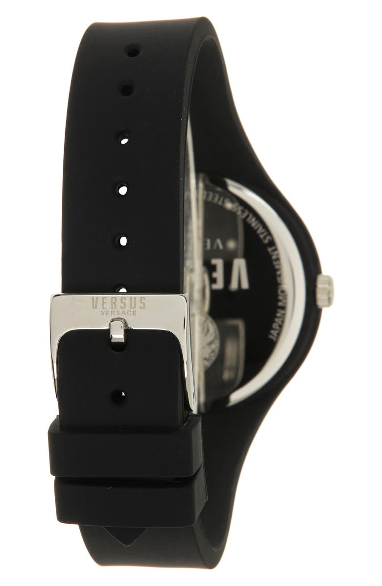VERSUS Versace Women's Versus Fire Island Silicone Strap Watch, 39mm, Alternate, color, Black