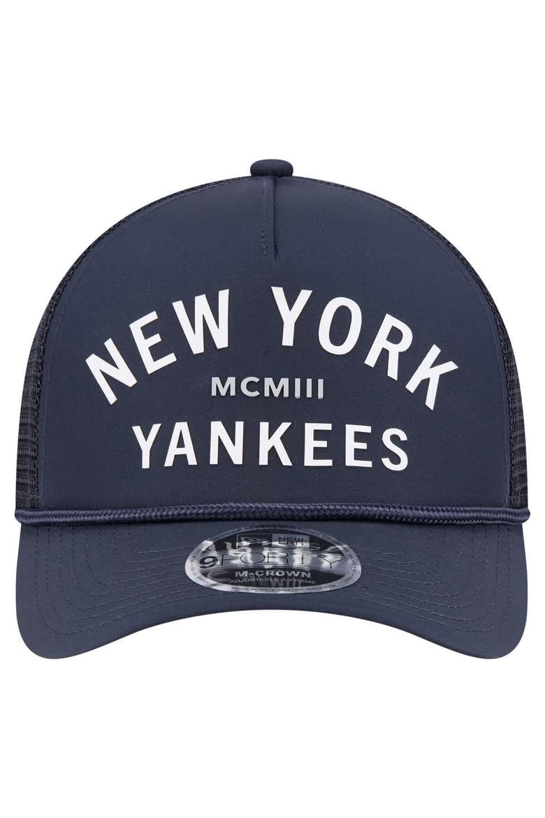Men's New Era  Navy New York Yankees Minimalist 9FORTY A-Frame Adjustable Hat, Alternate, color, Navy