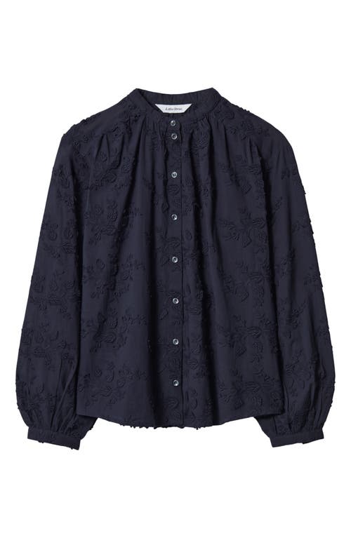 & Other Stories Floral Appliqué Blouse In New Navy